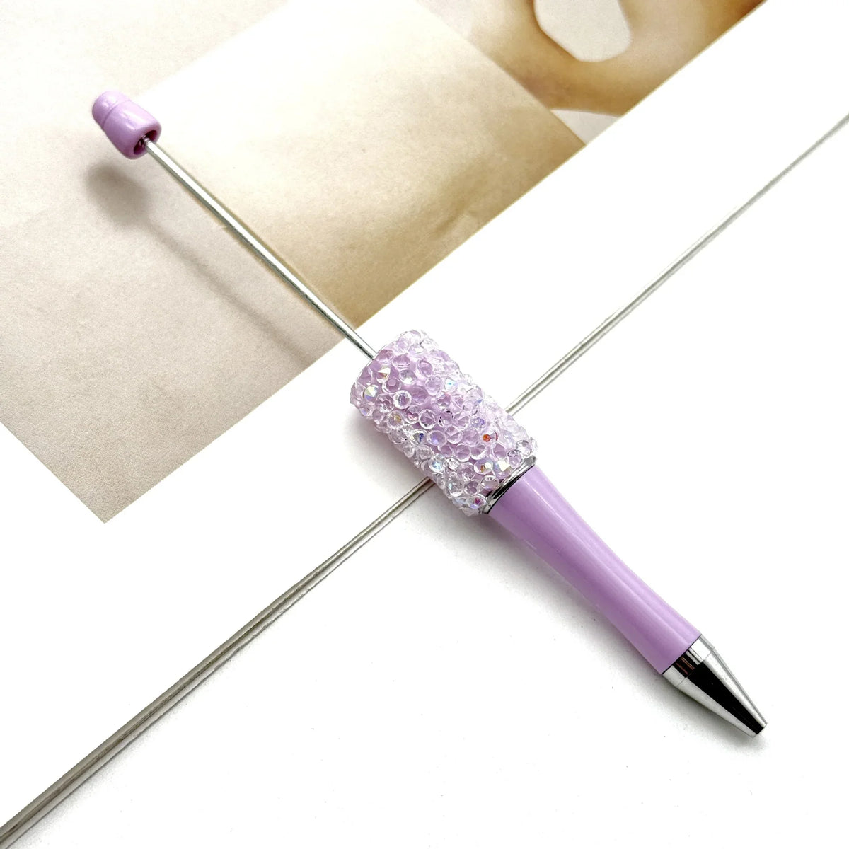 Resin Starry Bead Pen Fun Sugar Rhinestone Cute Grain Pen | DIY Beadable Pen Craft Gift Idea