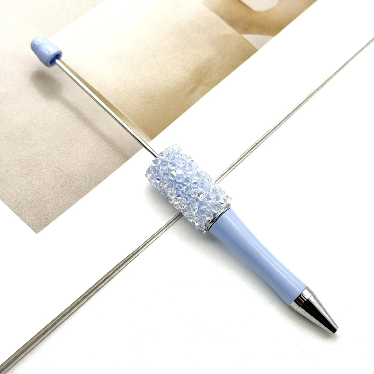 Resin Starry Bead Pen Fun Sugar Rhinestone Cute Grain Pen | DIY Beadable Pen Craft Gift Idea
