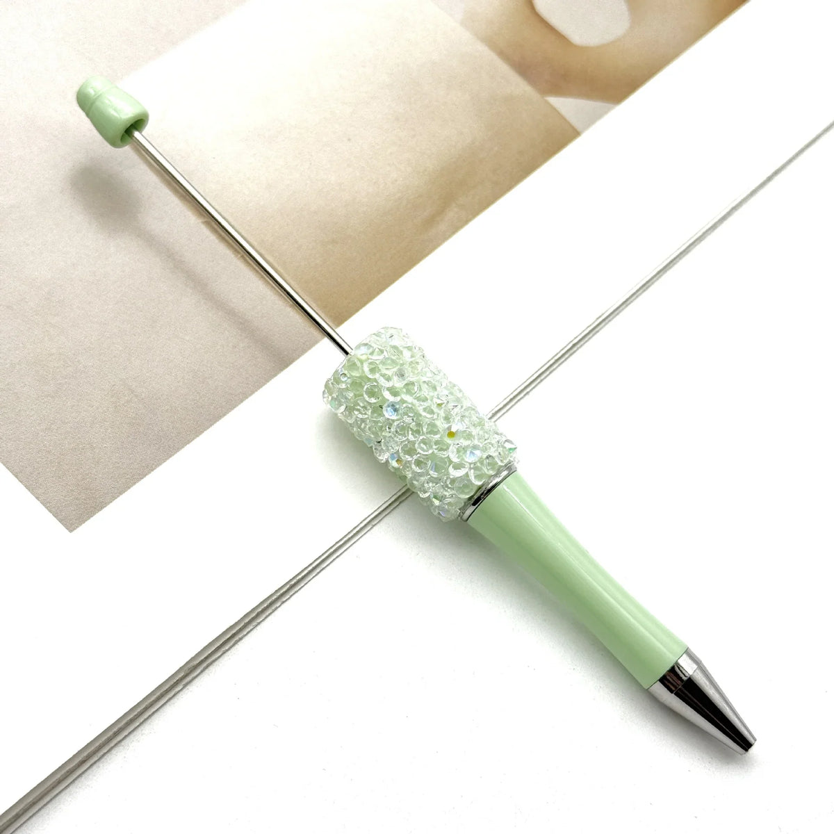 Resin Starry Bead Pen Fun Sugar Rhinestone Cute Grain Pen | DIY Beadable Pen Craft Gift Idea