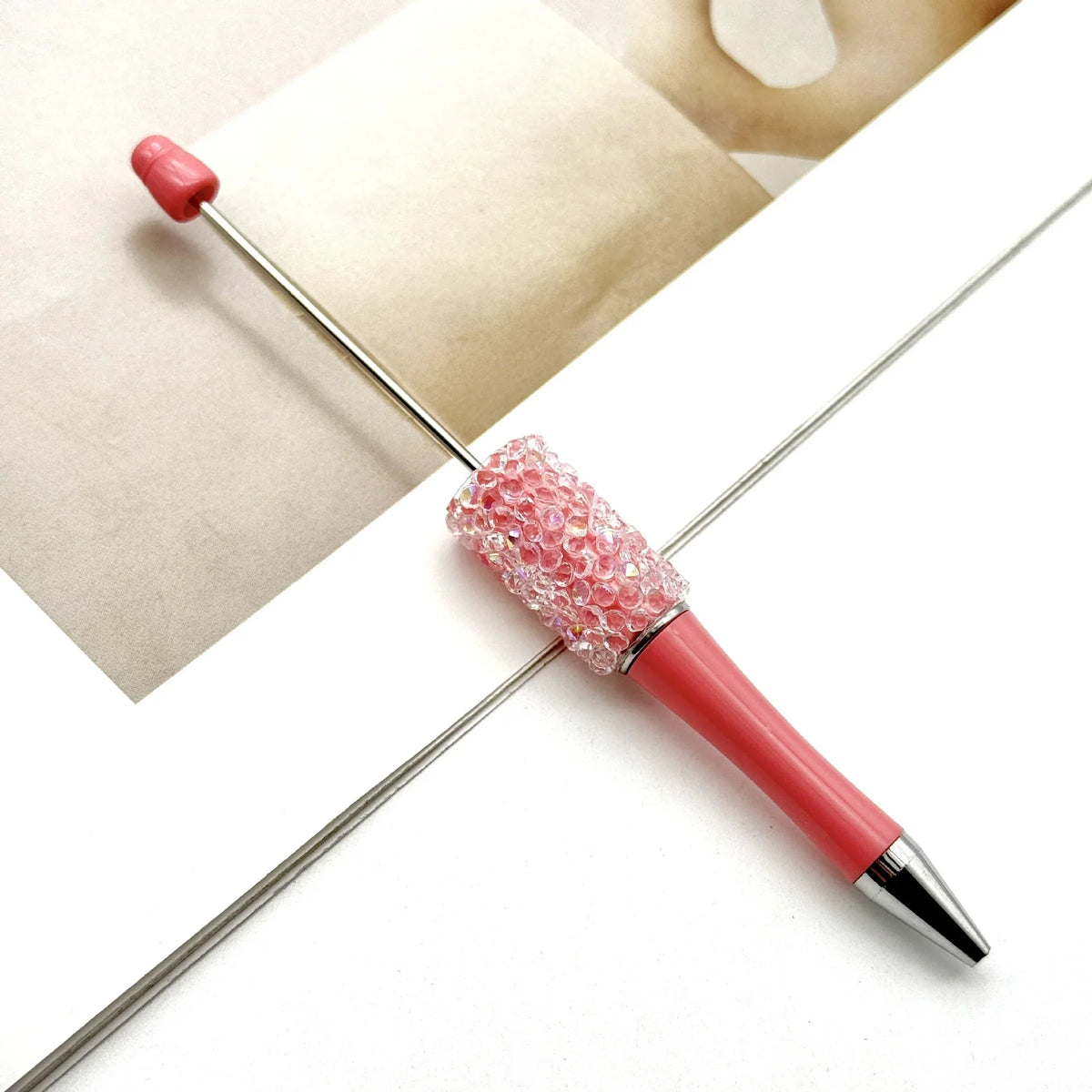 Resin Starry Bead Pen Fun Sugar Rhinestone Cute Grain Pen | DIY Beadable Pen Craft Gift Idea