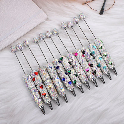 Love diamond bead pen Creative rhinestone puzzle ballpoint pen handmade full diamond inlaid