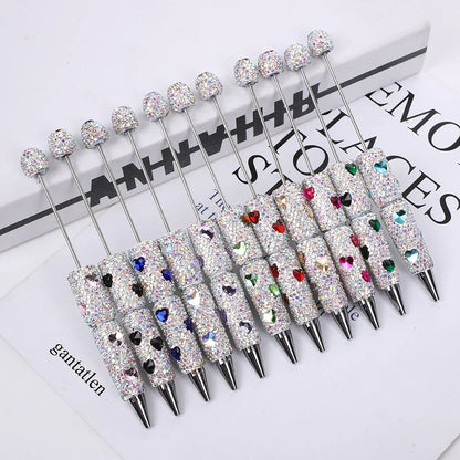 Love diamond bead pen Creative rhinestone puzzle ballpoint pen handmade full diamond inlaid