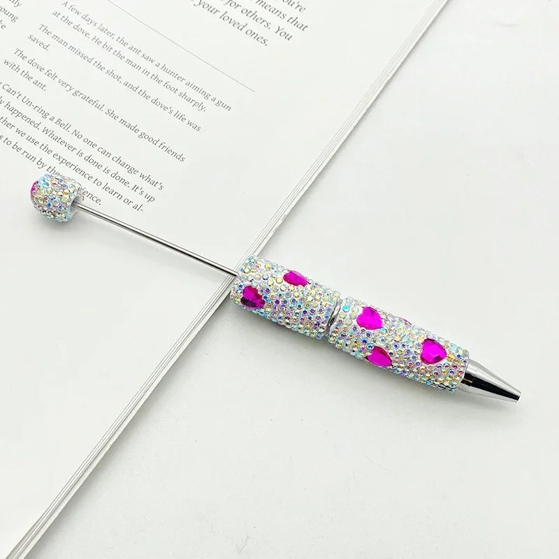 Love diamond bead pen Creative rhinestone puzzle ballpoint pen handmade full diamond | DIY Beadable Pen Craft Gift Idea
