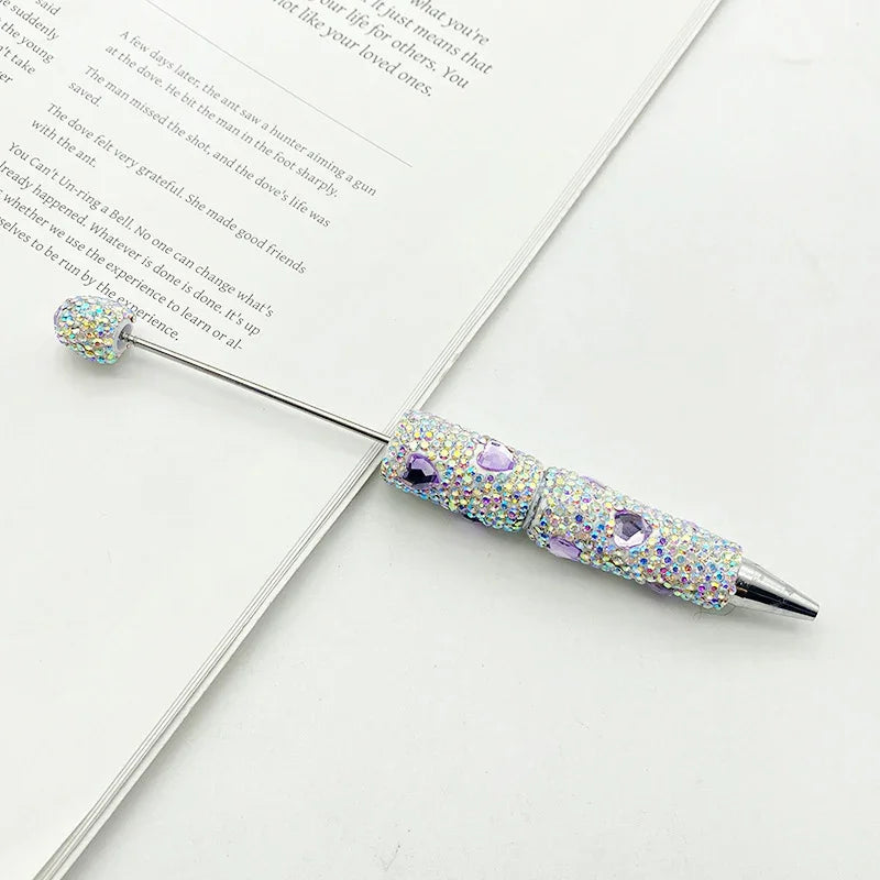 Love diamond bead pen Creative rhinestone puzzle ballpoint pen handmade full diamond | DIY Beadable Pen Craft Gift Idea