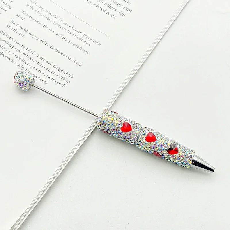 Love diamond bead pen Creative rhinestone puzzle ballpoint pen handmade full diamond | DIY Beadable Pen Craft Gift Idea