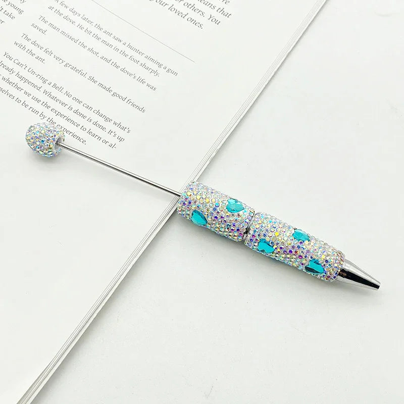 Love diamond bead pen Creative rhinestone puzzle ballpoint pen handmade full diamond | DIY Beadable Pen Craft Gift Idea