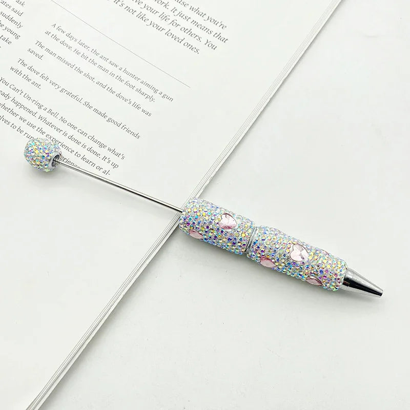 Love diamond bead pen Creative rhinestone puzzle ballpoint pen handmade full diamond | DIY Beadable Pen Craft Gift Idea