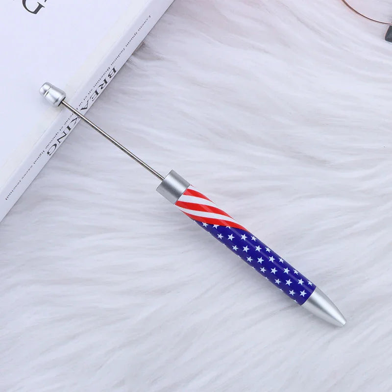 Long flag print beaded pen, educational handmade beaded pen | DIY Beadable Pen Craft Gift Idea