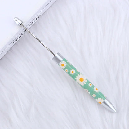 Long flag print beaded pen, educational handmade beaded pen