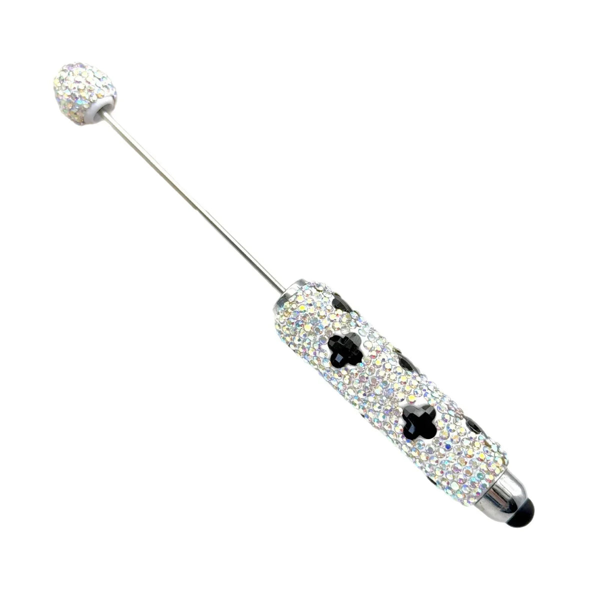 Touch screen diamond bead pen with four-leaf clover pattern | DIY Beadable Pen Craft Gift Idea