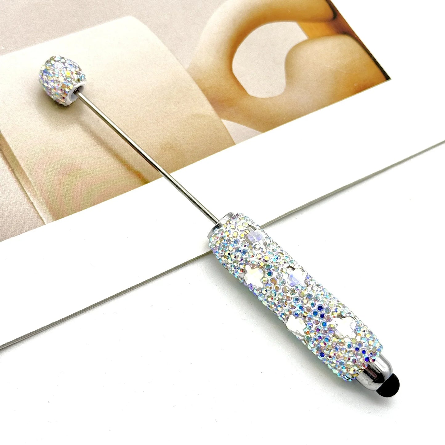 Touch screen diamond bead pen with four-leaf clover pattern