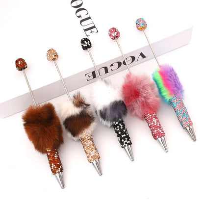 Leopard print full diamond bead pen Furry AB diamond bead pen