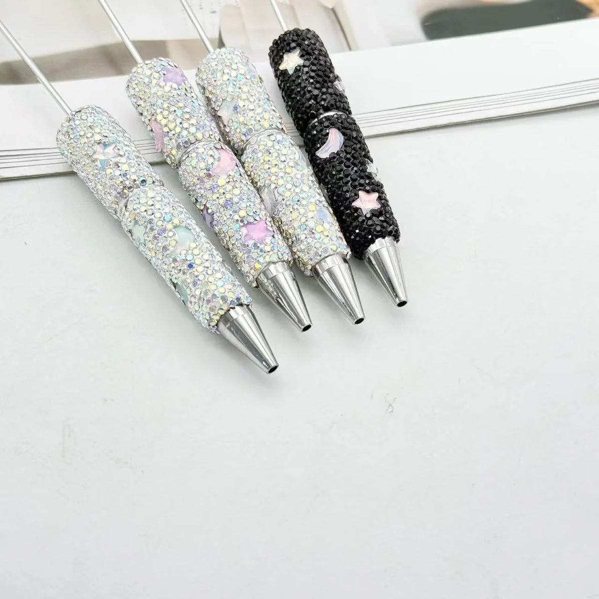 Star-shaped Diamond Bead Pen Fun Mocha Moon Ballpoint Pen | DIY Beadable Pen Craft Gift Idea