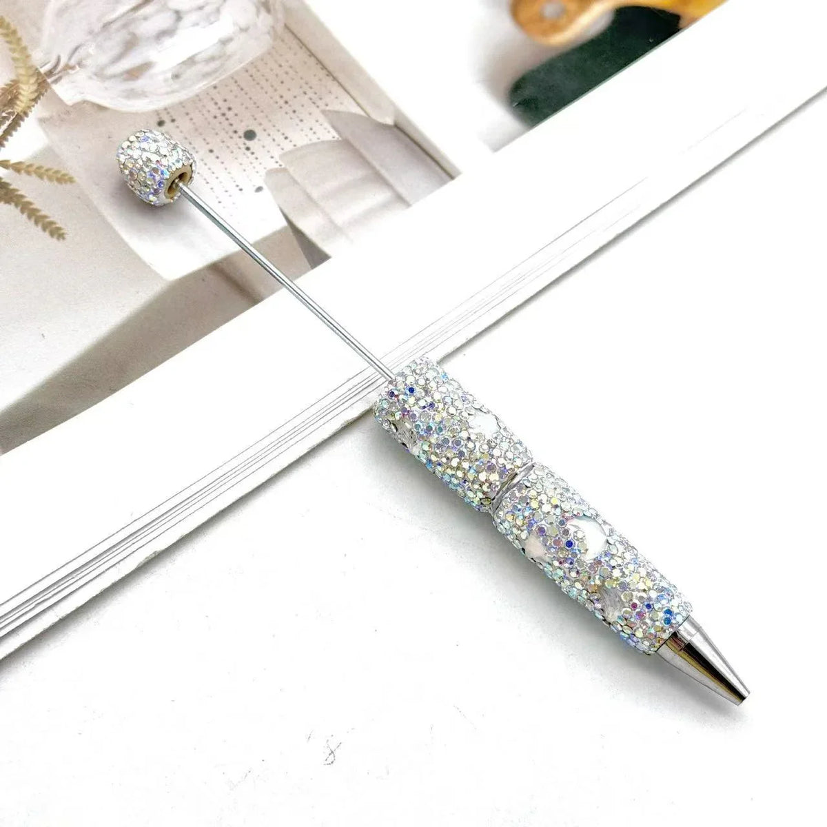 Star-shaped Diamond Bead Pen Fun Mocha Moon Ballpoint Pen | DIY Beadable Pen Craft Gift Idea