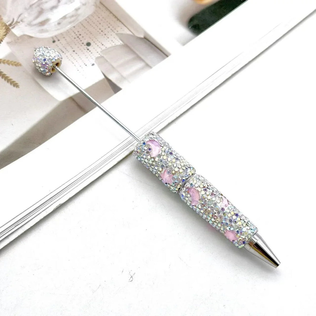 Star-shaped Diamond Bead Pen Fun Mocha Moon Ballpoint Pen | DIY Beadable Pen Craft Gift Idea
