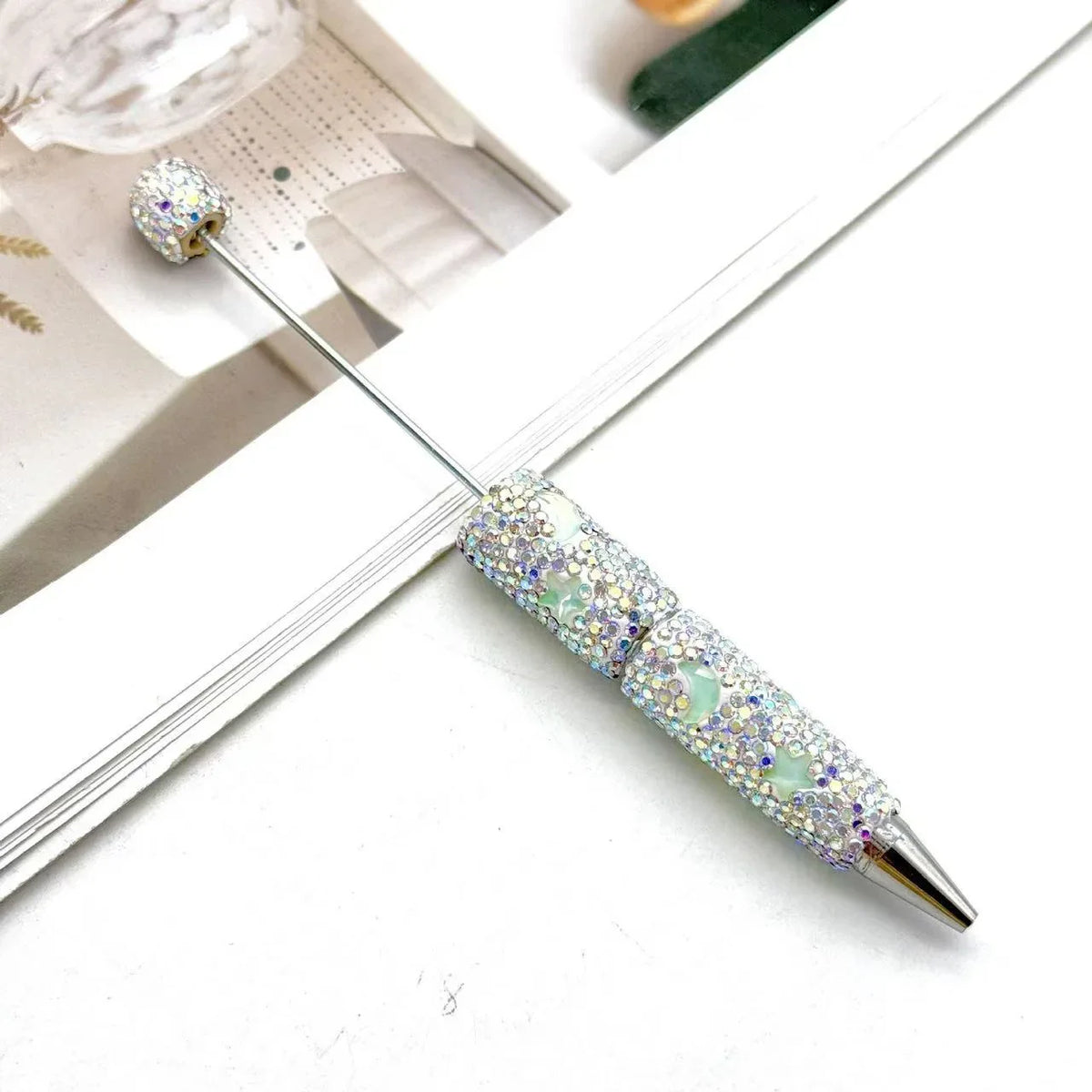 Star-shaped Diamond Bead Pen Fun Mocha Moon Ballpoint Pen | DIY Beadable Pen Craft Gift Idea