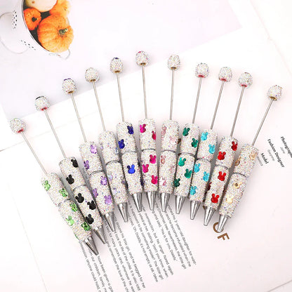 Rabbit diamond bead pen Educational rainbow diamond ballpoint pen