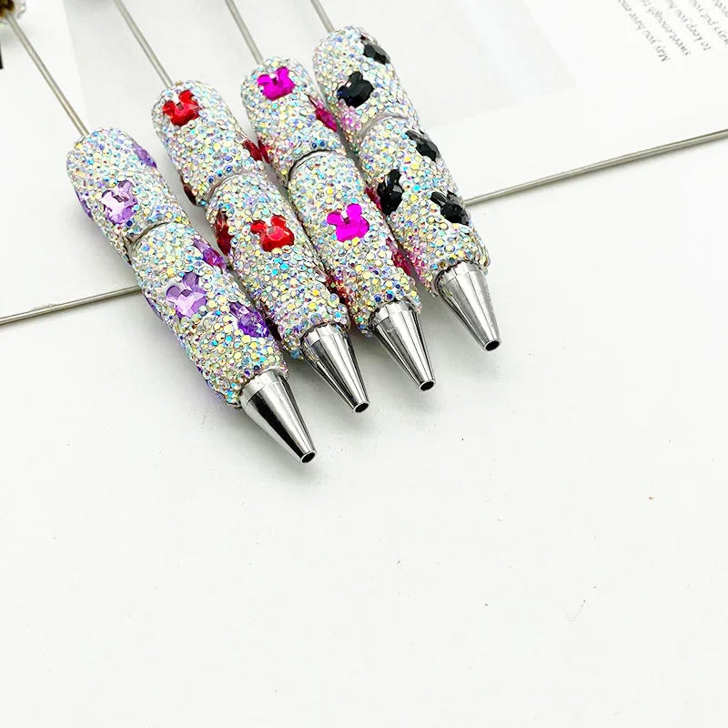 Rabbit diamond bead pen Educational rainbow diamond ballpoint pen | DIY Beadable Pen Craft Gift Idea