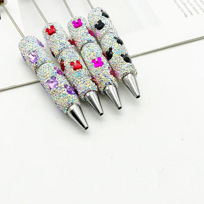 Rabbit diamond bead pen Educational rainbow diamond ballpoint pen