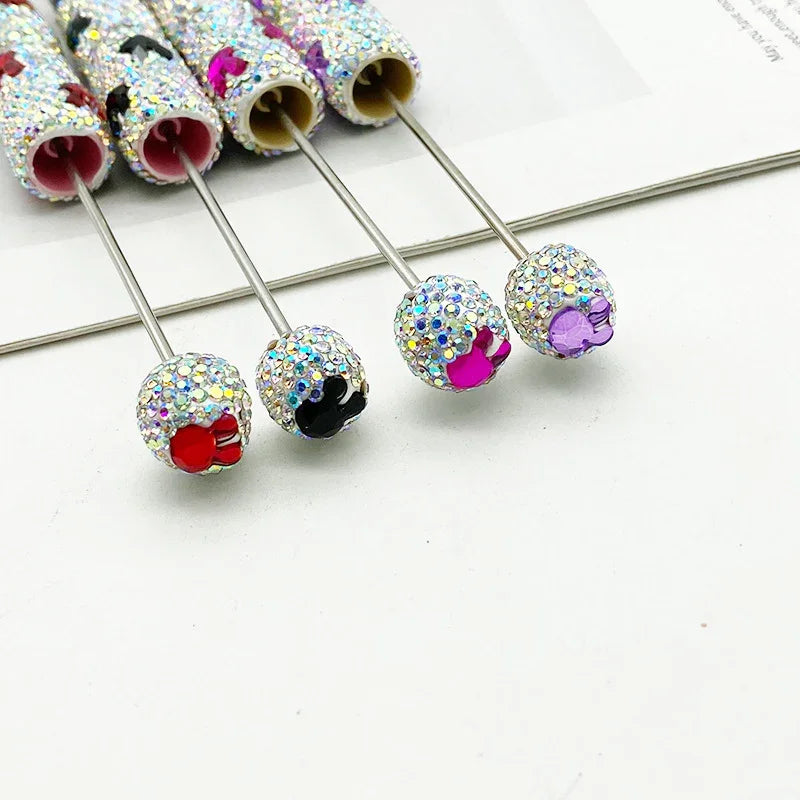 Rabbit diamond bead pen Educational rainbow diamond ballpoint pen | DIY Beadable Pen Craft Gift Idea