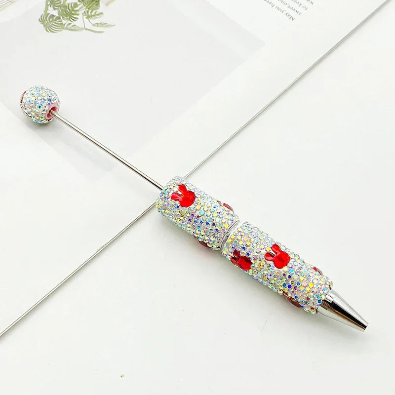 Rabbit diamond bead pen Educational rainbow diamond ballpoint pen | DIY Beadable Pen Craft Gift Idea