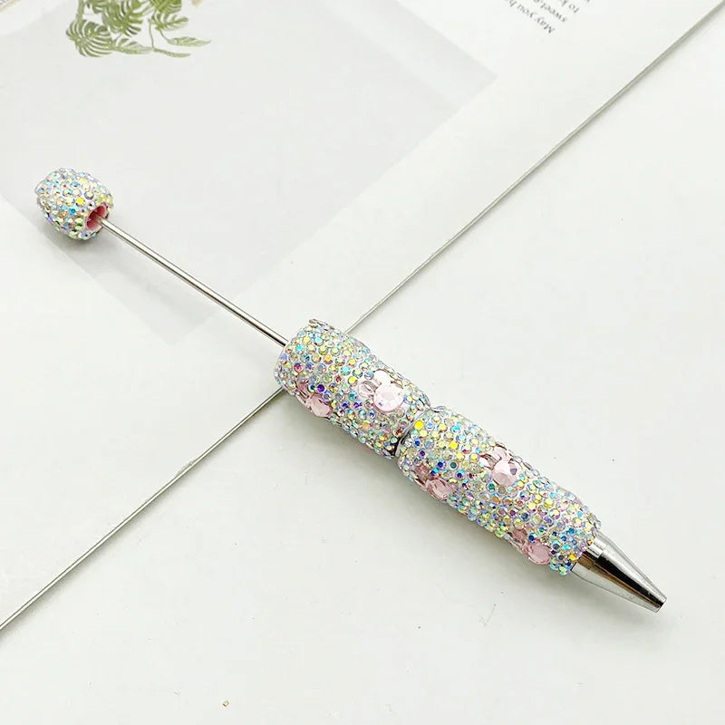 Rabbit diamond bead pen Educational rainbow diamond ballpoint pen | DIY Beadable Pen Craft Gift Idea