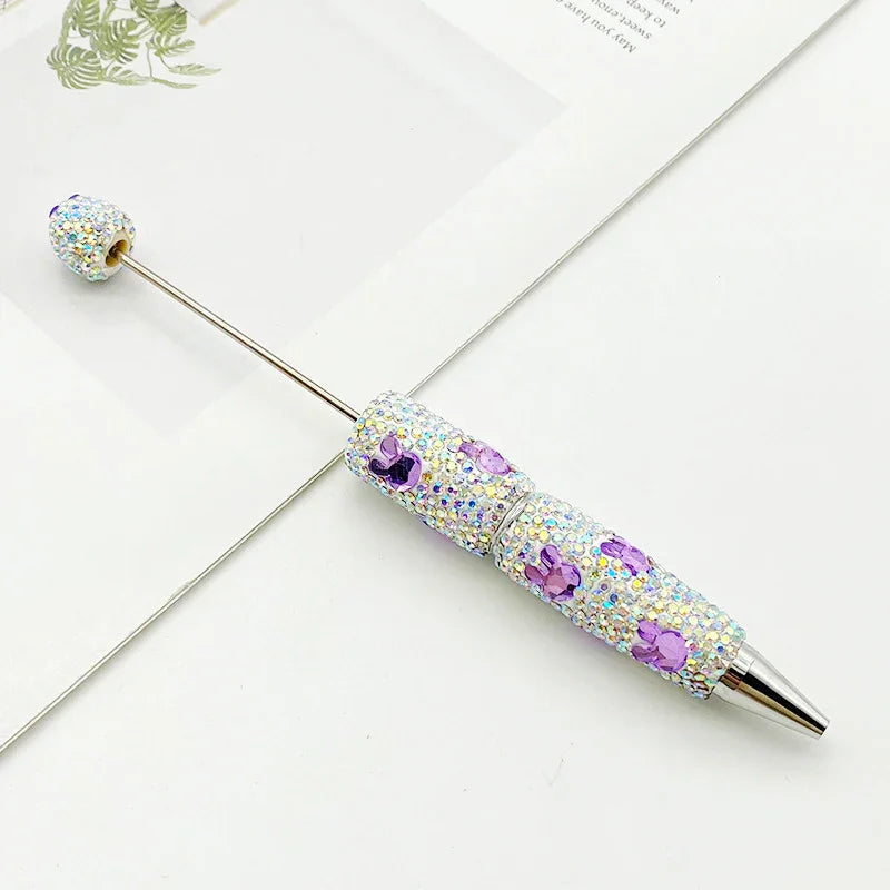 Rabbit diamond bead pen Educational rainbow diamond ballpoint pen | DIY Beadable Pen Craft Gift Idea