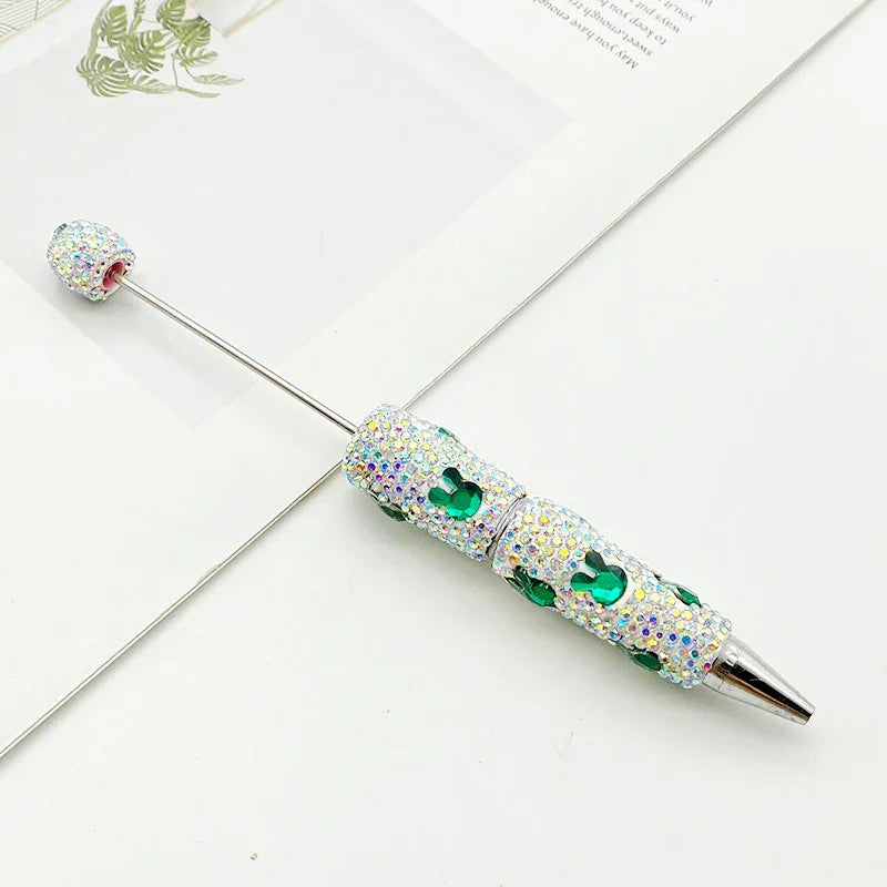 Rabbit diamond bead pen Educational rainbow diamond ballpoint pen | DIY Beadable Pen Craft Gift Idea