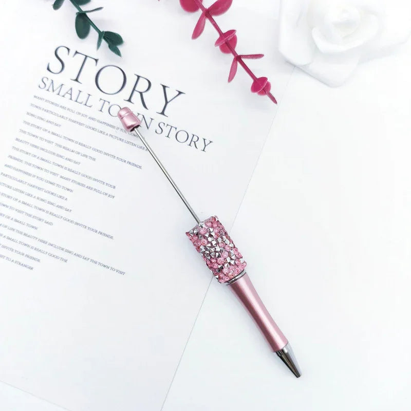 Diamond bead pen with high value multi-color diamond messy beads ballpoint pen