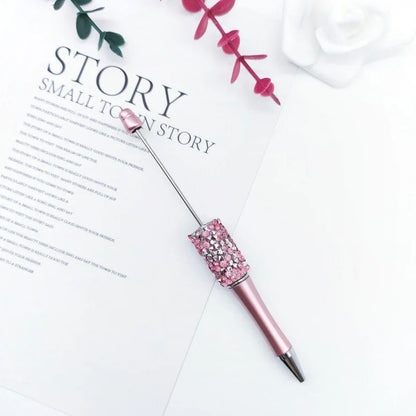 Diamond bead pen with high value multi-color diamond messy beads ballpoint pen