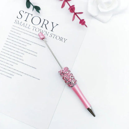 Diamond bead pen with high value multi-color diamond messy beads ballpoint pen