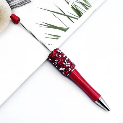 Diamond bead pen with high value multi-color diamond messy beads ballpoint pen