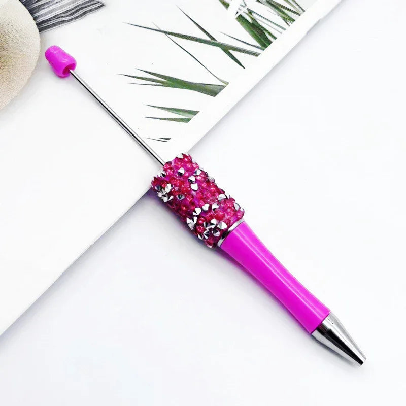 Diamond bead pen with high value multi-color diamond messy beads ballpoint pen