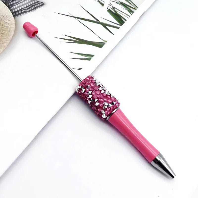 Diamond bead pen with high value multi-color diamond messy beads ballpoint pen