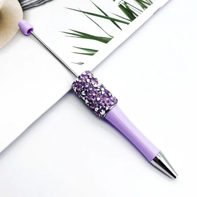Diamond bead pen with high value multi-color diamond messy beads ballpoint pen