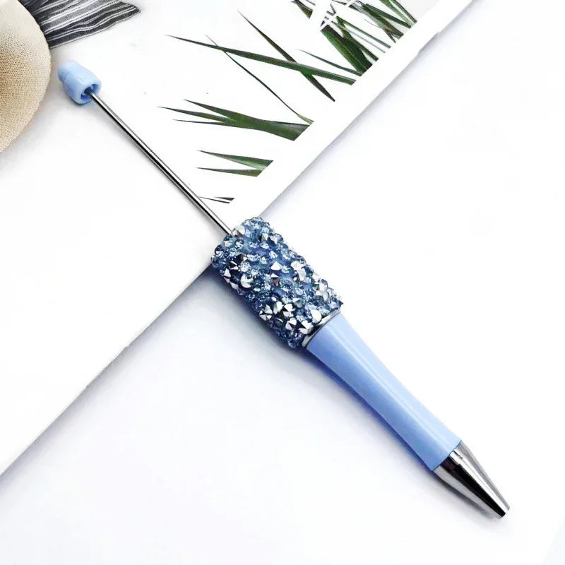 Diamond bead pen with high value multi-color diamond messy beads ballpoint pen