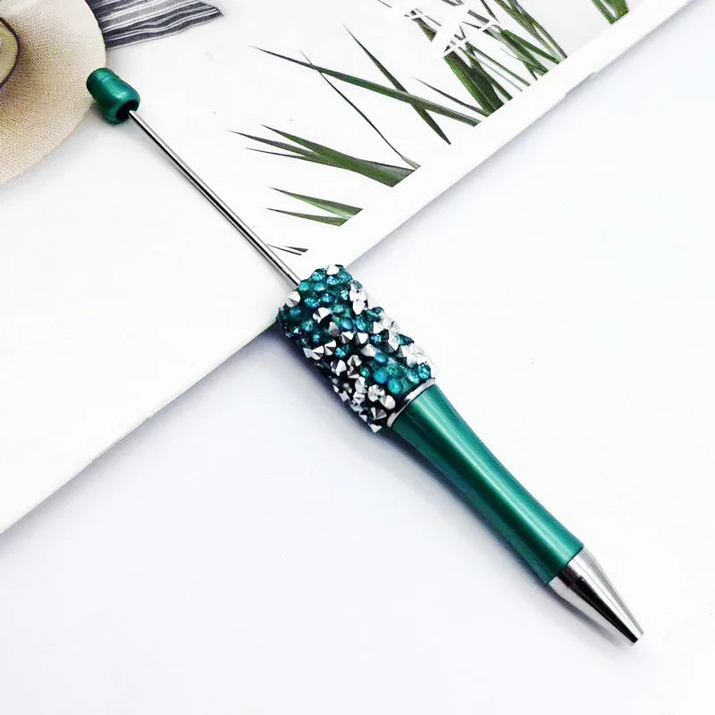Diamond bead pen with high value multi-color diamond messy beads ballpoint pen
