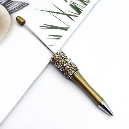 Diamond bead pen with high value multi-color diamond messy beads ballpoint pen