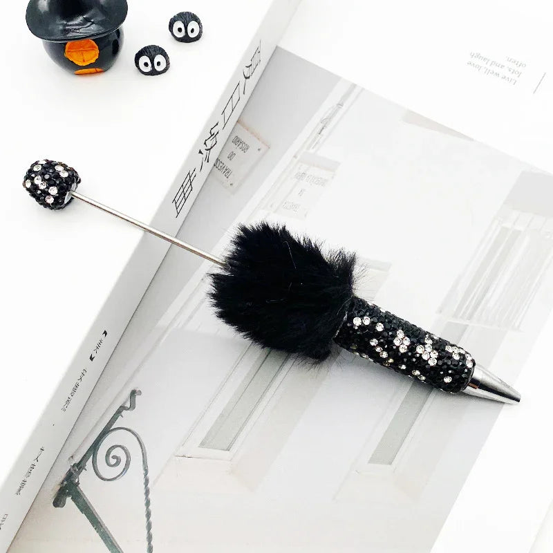 AB plush diamond bead pen DIY furry diamond ballpoint pen