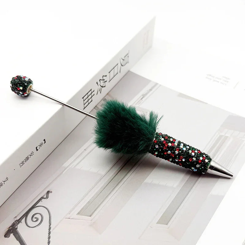 AB plush diamond bead pen DIY furry diamond ballpoint pen
