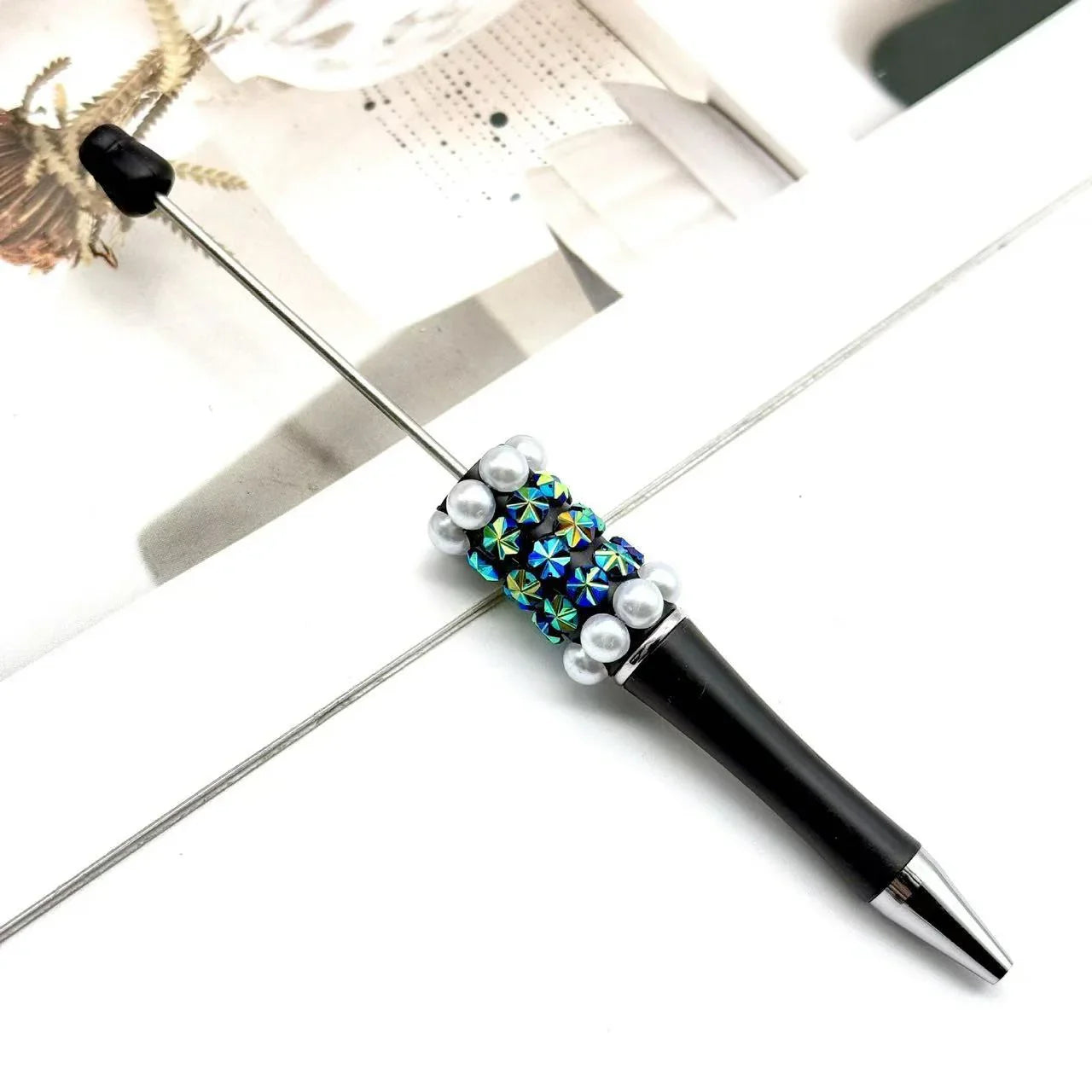 Colorful fireworks bead pen fun DIY pearl ballpoint pen