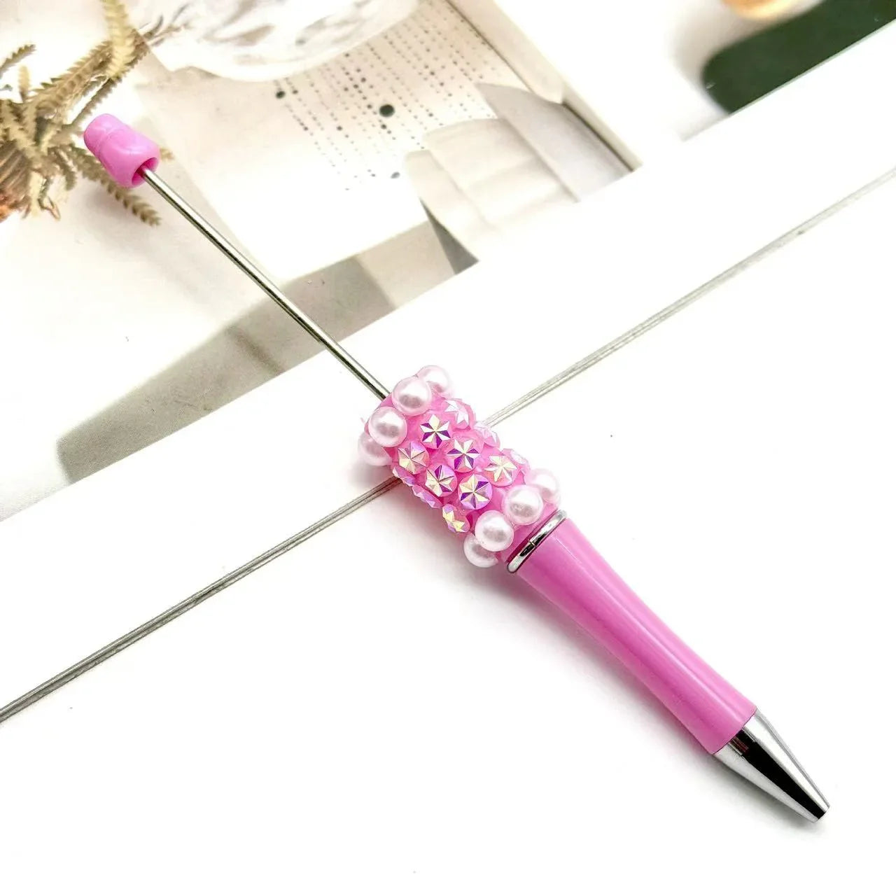 Colorful fireworks bead pen fun DIY pearl ballpoint pen