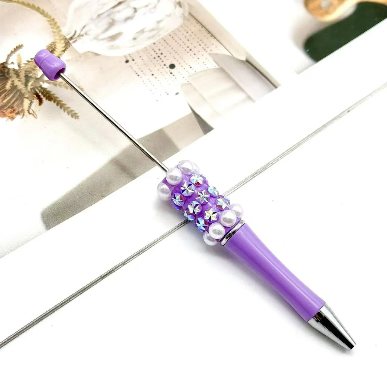 Colorful fireworks bead pen fun DIY pearl ballpoint pen