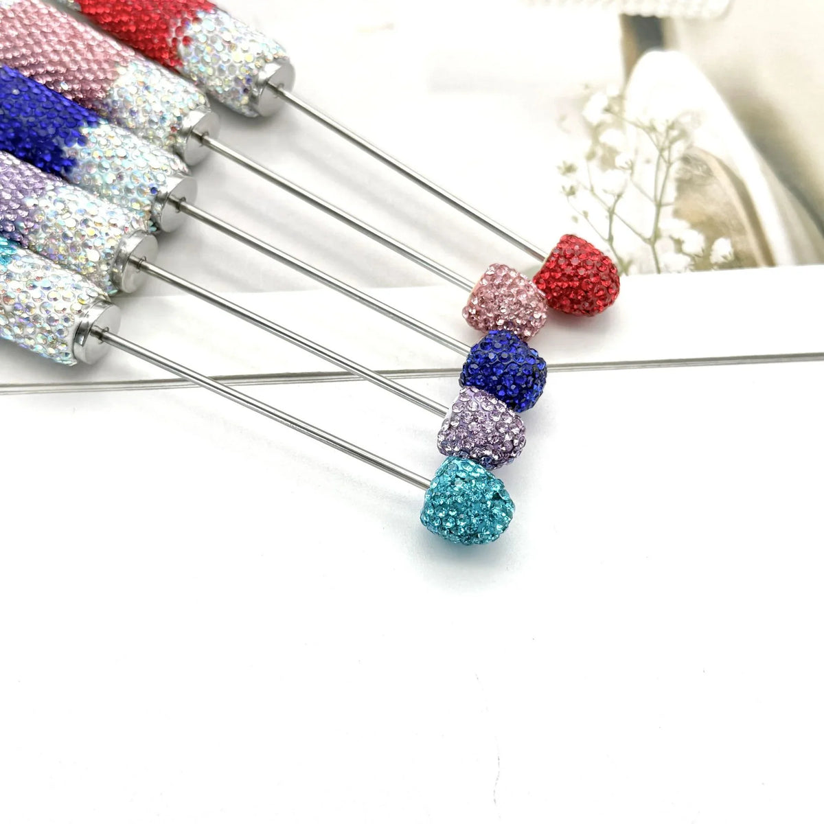 Touch screen gradient full diamond bead pen fun colored diamonds | DIY Beadable Pen Craft Gift Idea