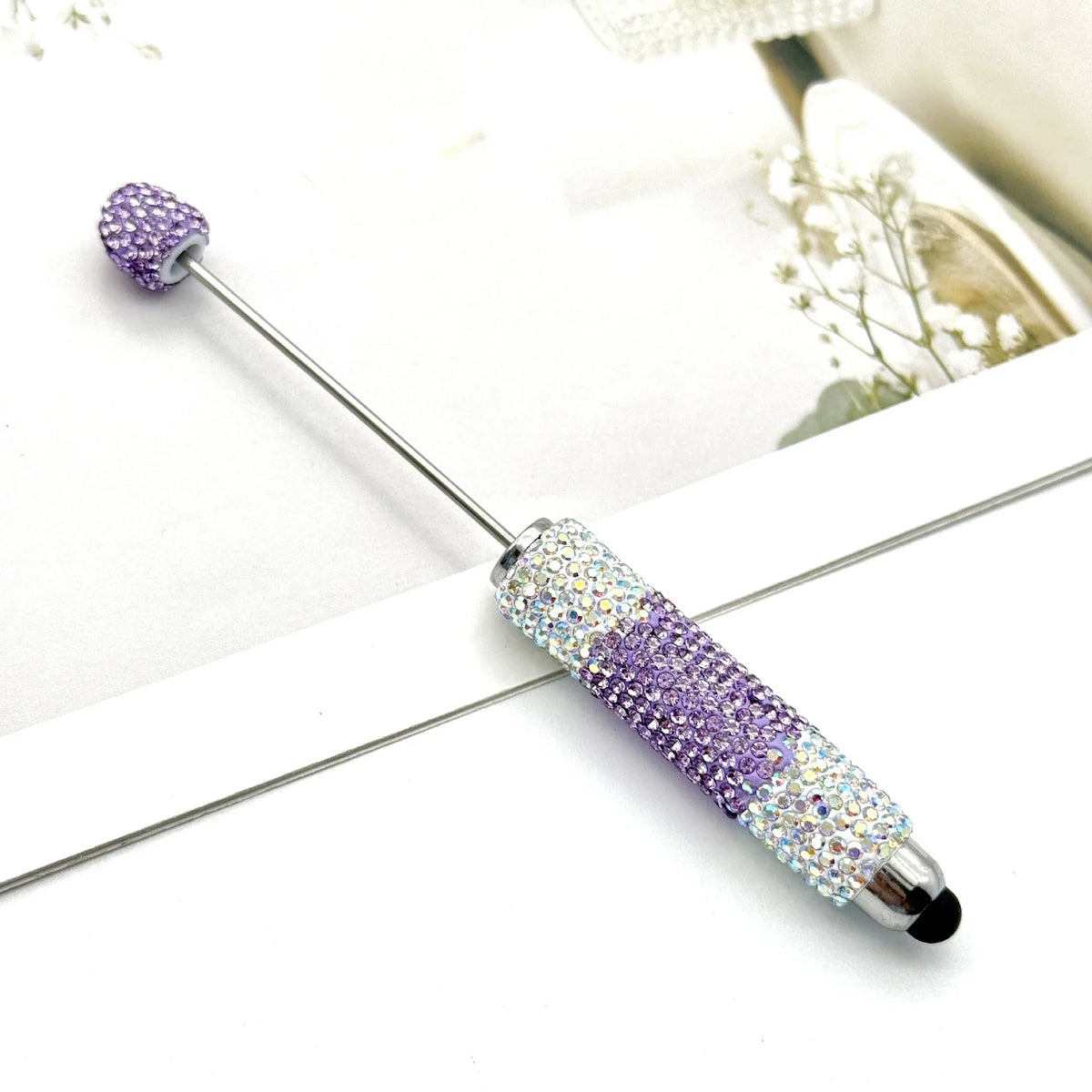 Touch screen gradient full diamond bead pen fun colored diamonds | DIY Beadable Pen Craft Gift Idea