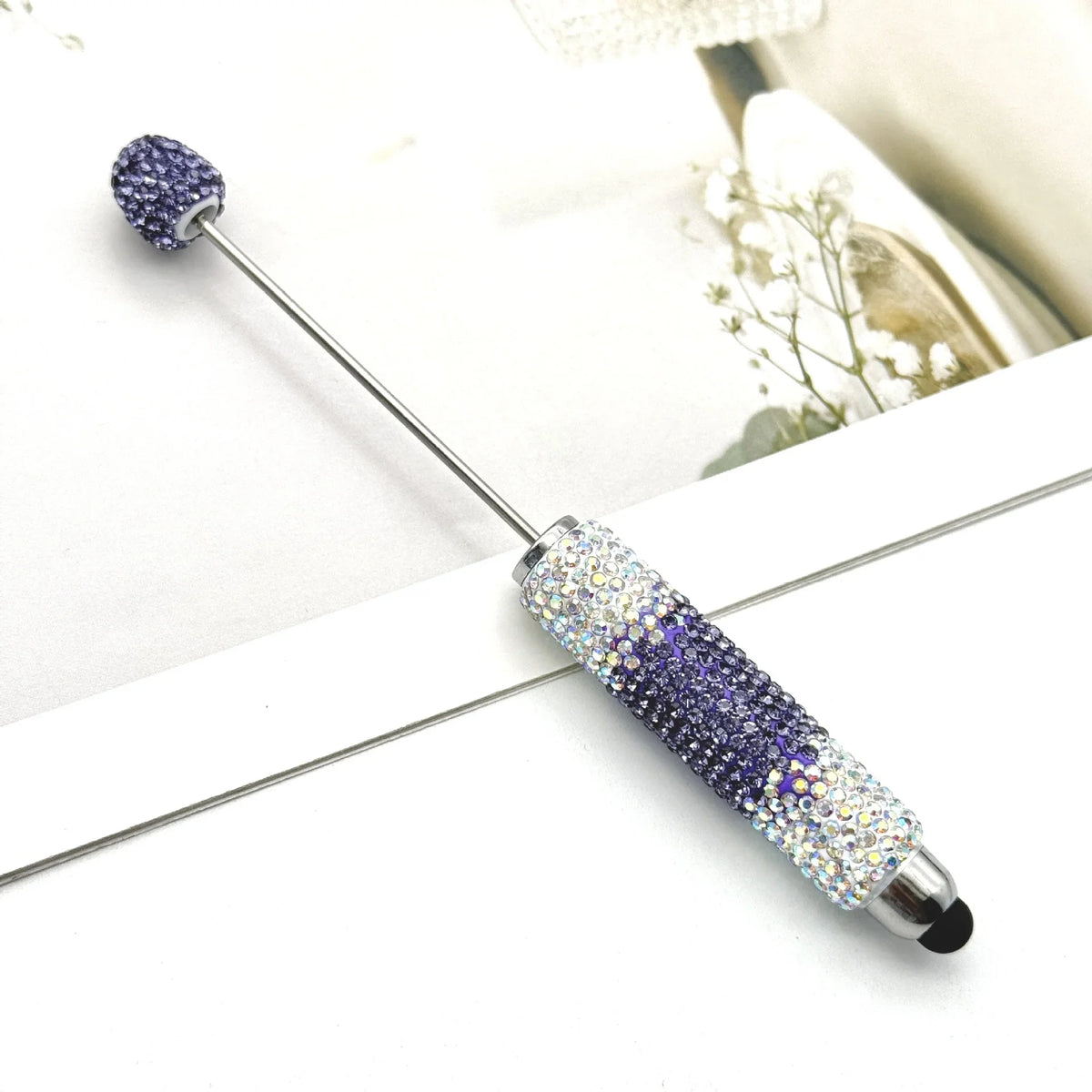 Touch screen gradient full diamond bead pen fun colored diamonds | DIY Beadable Pen Craft Gift Idea