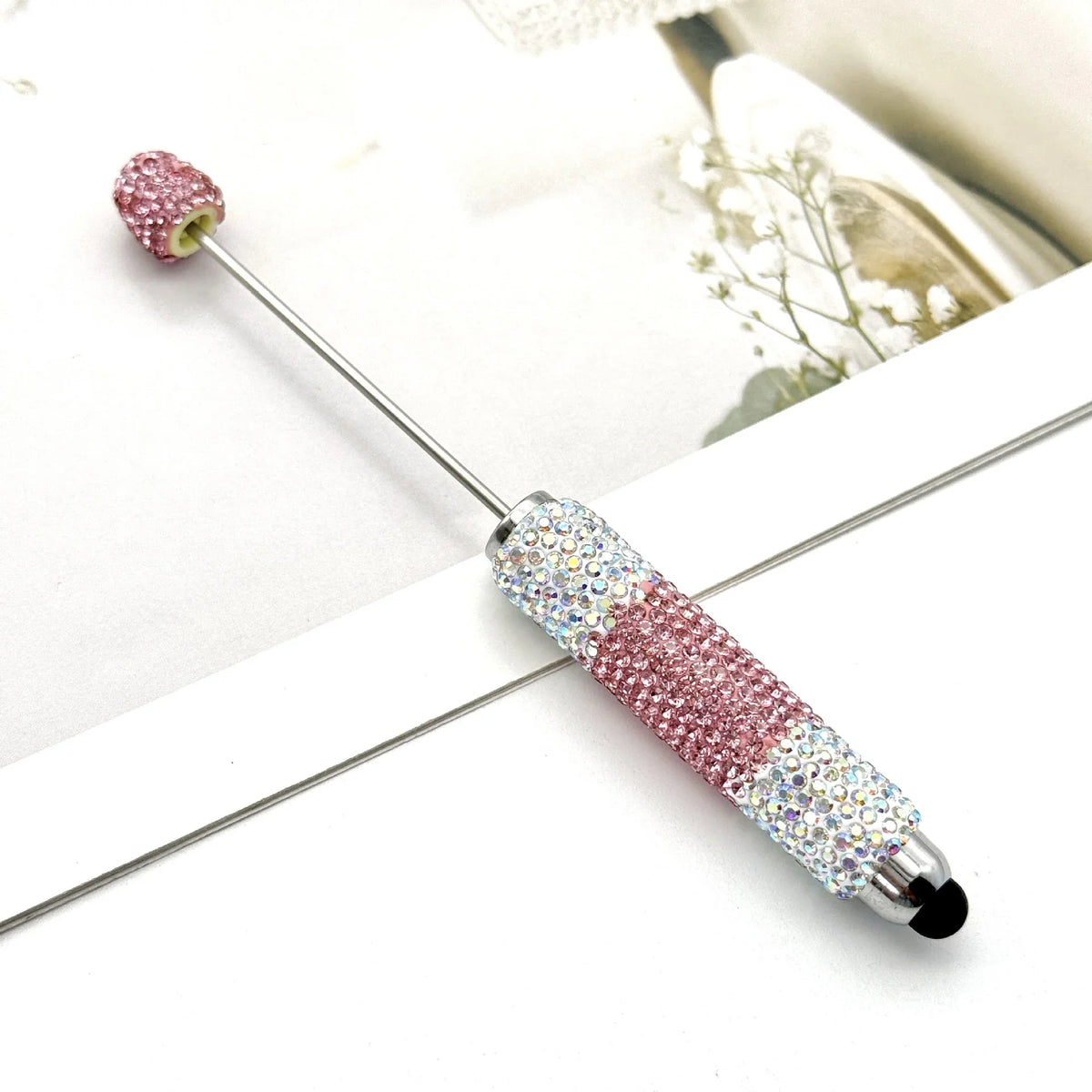 Touch screen gradient full diamond bead pen fun colored diamonds | DIY Beadable Pen Craft Gift Idea