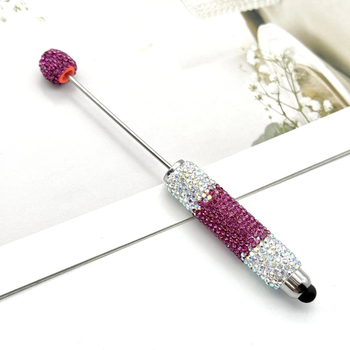 Touch screen gradient full diamond bead pen fun colored diamonds | DIY Beadable Pen Craft Gift Idea