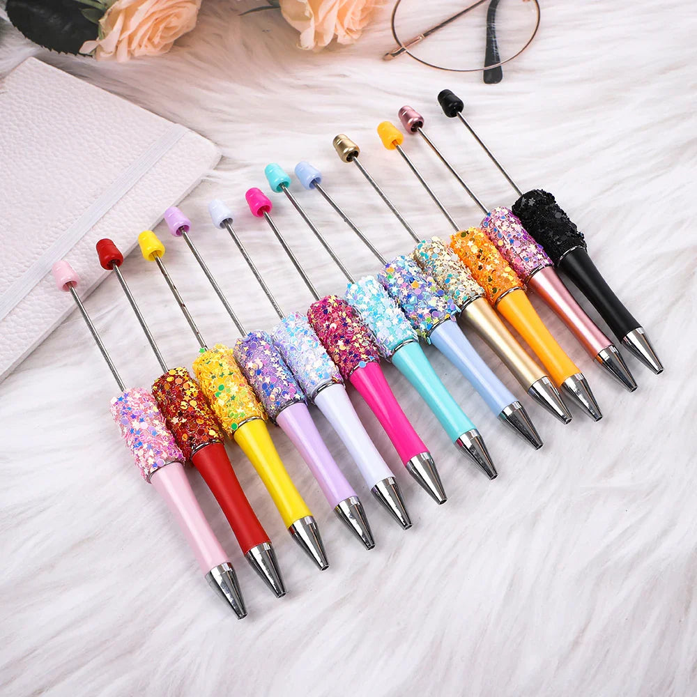 Twinkle Little Star Bead Pen Colorful Sparkling Sequin Ballpoint Pen | DIY Beadable Pen Craft Gift Idea