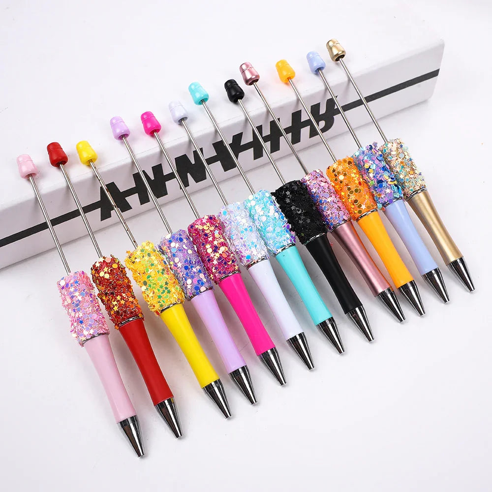 Twinkle Little Star Bead Pen Colorful Sparkling Sequin Ballpoint Pen | DIY Beadable Pen Craft Gift Idea